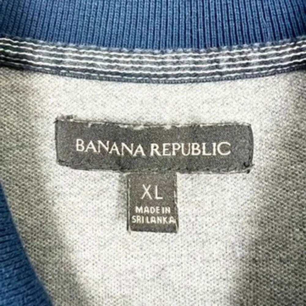 Banana Republic Polo Shirt Men's XL Navy Blue Short Sleeve Golf Preppy Casual